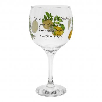 Taça de Gin Vidro 369-368 600ml Decorada Limão