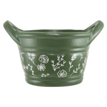 Vaso Alça verde Flores - 650ml