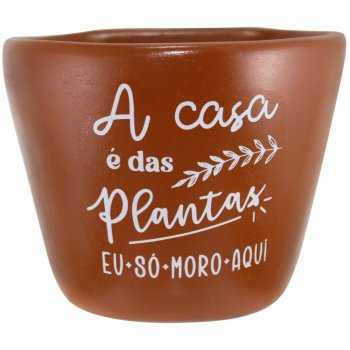 Vaso Parede Terracota A casa é das plantas - 450ml