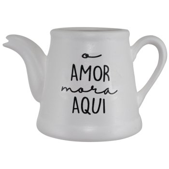 Bule reto O Amor Mora Aqui - 400ml