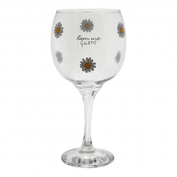 Taça de Gin Vidro 294-145 600ml Decorada Margarida